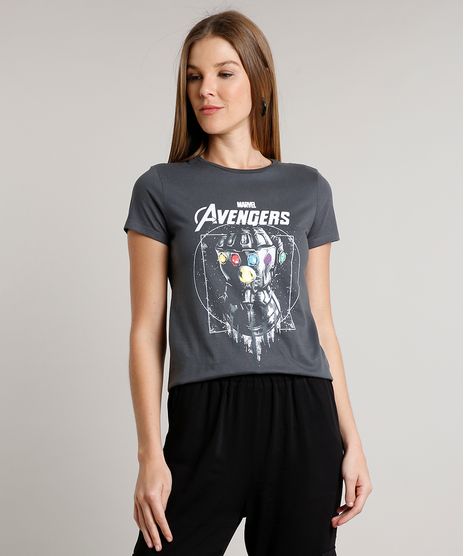 Blusa-Feminina-Os-Vingadores-Manopla-do-Infinito-Manga-Curta-Decote-Redondo-Chumbo-9680056-Chumbo_1