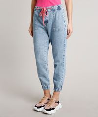 Calca-Jeans-Feminina-Jogger-com-Cadarco-Azul-Claro-9662953-Azul_Claro_1