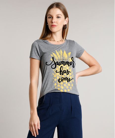 Blusa-Feminina--Summer-----Manga-Curta-Decote-Redondo-Cinza-Mescla-9626519-Cinza_Mescla_1