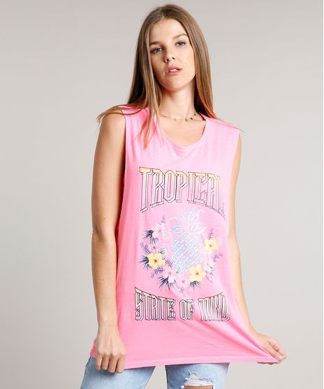 Regata-Feminina-Cavada-Ampla--Tropical--Decote-Redondo-Rosa-Neon-9612847-Rosa_Neon_1
