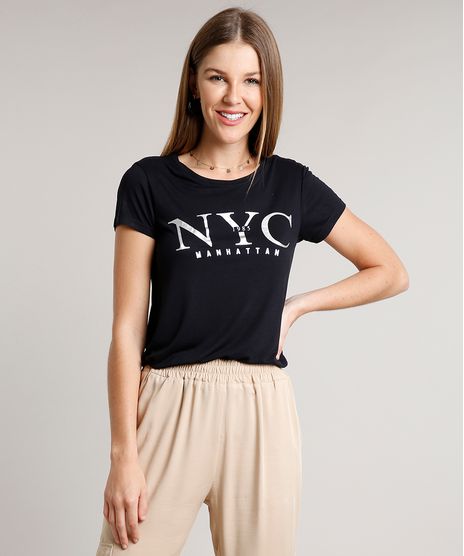 Blusa-Feminina--NYC-Manhattan--Manga-Curta-Decote-Redondo-Preta-9626520-Preto_1