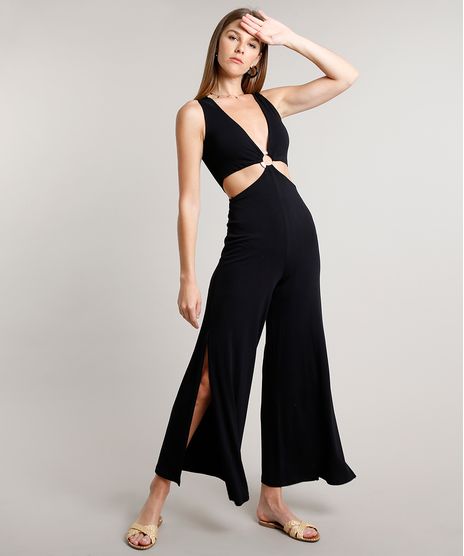 Macacao-Feminino-com-Recorte-Vazado-e-Fenda-Decote-V-Preto-9609700-Preto_1