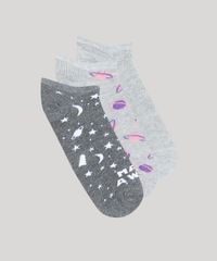 Kit-de-3-Meias-Femininas-Cano-Baixo-Estampadas-Planetas-Cinza-Mescla-9677709-Cinza_Mescla_1