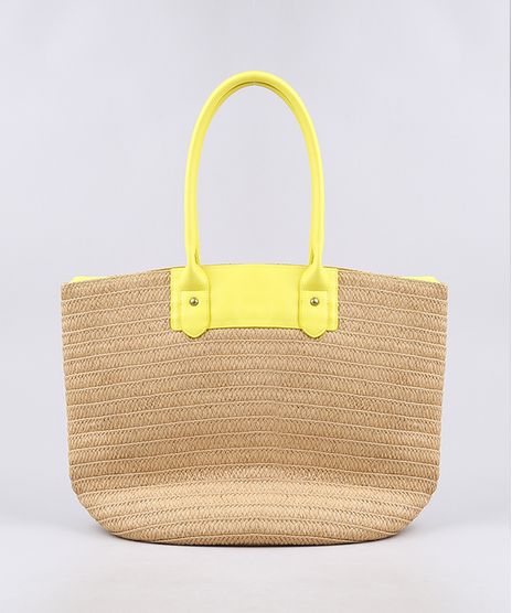 Bolsa-de-Praia-Feminina-Shopper-Grande-com-Palha-e-Alca-Neon-Bege-9602429-Bege_1