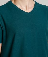 Camiseta-Masculina-Basica-Manga-Curta-Gola-V-Verde-Militar-9652152-Verde_Militar_4