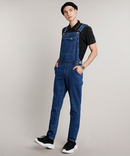 Macacao-Jeans-Masculino-Slim-com-Bolsos-Azul-Escuro-9662727-Azul_Escuro_1 Macacao-Jeans-Masculino-Slim-com-Bolsos-Azul-Escuro-9662727-Azul_Escuro_1