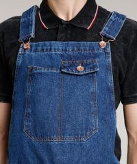 Macacao-Jeans-Masculino-Slim-com-Bolsos-Azul-Escuro-9662727-Azul_Escuro_4 Macacao-Jeans-Masculino-Slim-com-Bolsos-Azul-Escuro-9662727-Azul_Escuro_4