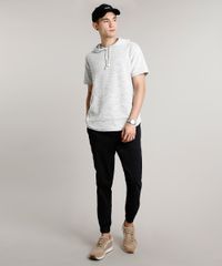 Camiseta-Masculina-em-Moletom-Flame-com-Bolso-e-Capuz-Manga-Curta-Cinza-Mescla-Claro-1-9314848-Cinza_Mescla_Claro_1_3