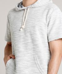 Camiseta-Masculina-em-Moletom-Flame-com-Bolso-e-Capuz-Manga-Curta-Cinza-Mescla-Claro-1-9314848-Cinza_Mescla_Claro_1_4