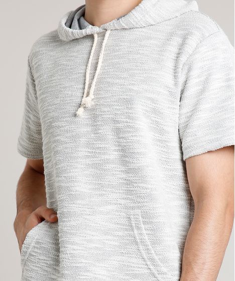 camiseta manga curta com capuz masculina