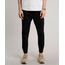 Calca-de-Sarja-Masculina-Jogger-Skinny-Estampada-Quadriculada-com-Cordao-Preta-9628186-Preto_1