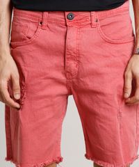 Bermuda-de-Sarja-Masculina-Slim-com-Rasgos-Coral-9607928-Coral_2
