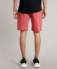 Bermuda-de-Sarja-Masculina-Slim-com-Rasgos-Coral-9607928-Coral_4