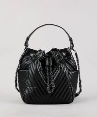 Bolsa-Feminina-Bucket-Grande-em-Matelasse-com-Correntes-e-Alca-Removivel-Preta-9604653-Preto_1