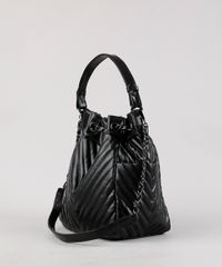 Bolsa-Feminina-Bucket-Grande-em-Matelasse-com-Correntes-e-Alca-Removivel-Preta-9604653-Preto_4