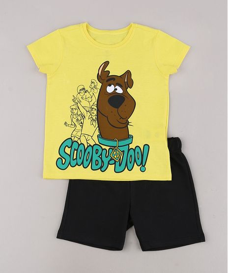 Conjunto-Infantil-Scooby-Doo-de-Camiseta-Manga-Curta-Preta-9429375-Preto_1