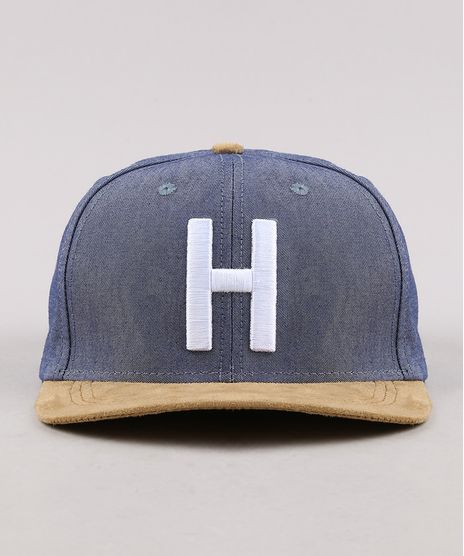 Bone-Masculino-Aba-Reta-em-Suede-com-Bordado--H---Azul-9659893-Azul_1