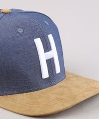 Bone-Masculino-Aba-Reta-em-Suede-com-Bordado--H---Azul-9659893-Azul_2