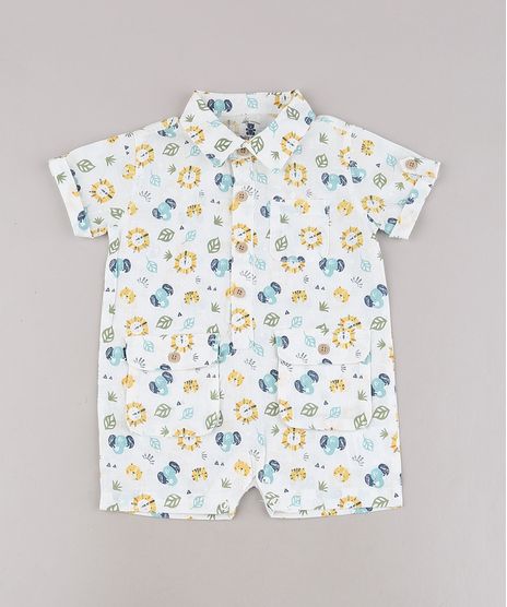 Macaquinho-Infantil-em-Linho-Estampado-de-Bichos-com-Bolsos-Manga-Curta-Off-White-9574524-Off_White_1