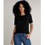 Blusa-Feminina-Bicolor-em-Trico-Manga-Curta-Decote-Redondo-Preta-9626931-Preto_1
