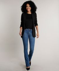 Blusa-Feminina-Bicolor-em-Trico-Manga-Curta-Decote-Redondo-Preta-9626931-Preto_3