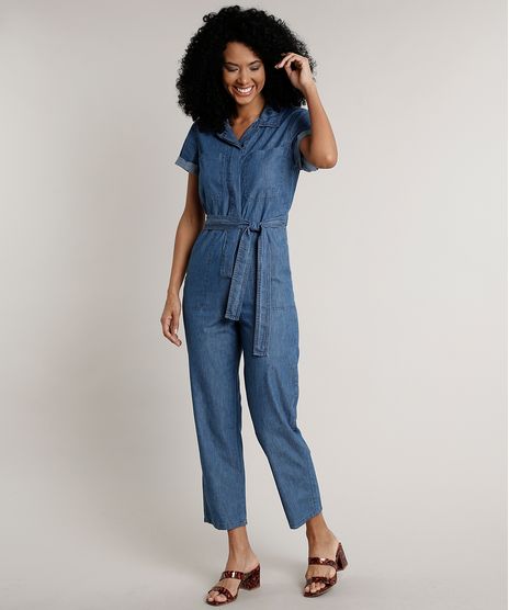 Macacao-Jeans-Feminino-com-Bolsos-e-Faixa-para-Amarrar-Manga-Curta-Azul-Medio-9676271-Azul_Medio_1