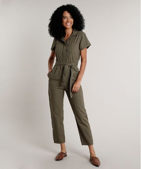 Macacao-Feminino-com-Bolsos-e-Faixa-para-Amarrar-Manga-Curta-Verde-Militar-9676272-Verde_Militar_1