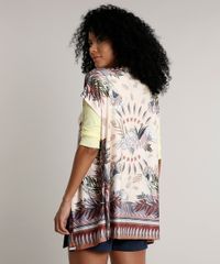 Capa-Feminina-Estampada-Floral-com-Fendas-Manga-Curta-Bege-Claro-9628250-Bege_Claro_2