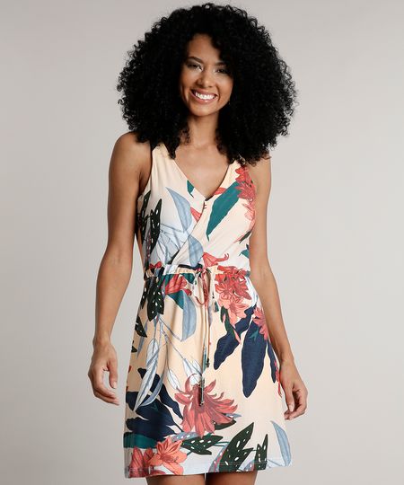 Vestido-Feminino-Curto-Transpassado-Estampado-Floral-com-Cordao-Sem-Manga-Laranja-Claro-9613391-Laranja_Claro_1 Vestido-Feminino-Curto-Transpassado-Estampado-Floral-com-Cordao-Sem-Manga-Laranja-Claro-9613391-Laranja_Claro_1