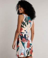 Vestido-Feminino-Curto-Transpassado-Estampado-Floral-com-Cordao-Sem-Manga-Laranja-Claro-9613391-Laranja_Claro_2