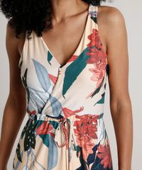 Vestido-Feminino-Curto-Transpassado-Estampado-Floral-com-Cordao-Sem-Manga-Laranja-Claro-9613391-Laranja_Claro_4