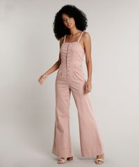 Macacao-de-Sarja-Feminino-Pantalona-com-Bolsos-e-Botoes-Alca-Media-Rose-9667328-Rose_1