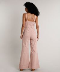 Macacao-de-Sarja-Feminino-Pantalona-com-Bolsos-e-Botoes-Alca-Media-Rose-9667328-Rose_2