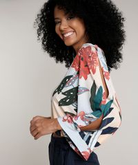 Blusa-Feminina-Open-Shoulder-Ampla-Estampada-de-Folhagem-Manga-7-8-Decote-V-Laranja-Claro-9613379-Laranja_Claro_4 Blusa-Feminina-Open-Shoulder-Ampla-Estampada-de-Folhagem-Manga-7-8-Decote-V-Laranja-Claro-9613379-Laranja_Claro_4