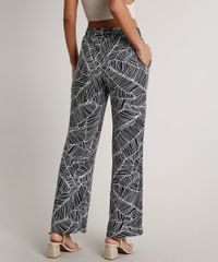 Calca-Feminina-Pantalona-Estampada-de-Folhagens-com-Tassel-Preta-9542579-Preto_2