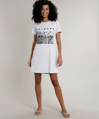 Camisola-Feminina-Friends-Manga-Curta-Cinza-Mescla-Claro-9700685-Cinza_Mescla_Claro_3