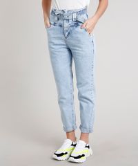 Calca-Jeans-Feminina-Mom-com-Cinto-Cos-Largo-Azul-Claro-9666366-Azul_Claro_2