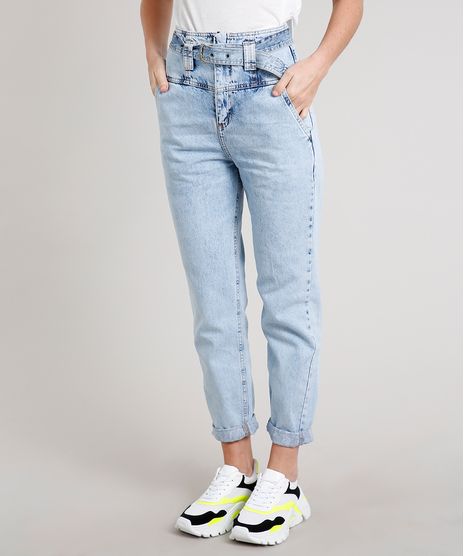 Calca-Jeans-Feminina-Mom-com-Cinto-Cos-Largo-Azul-Claro-9666366-Azul_Claro_2