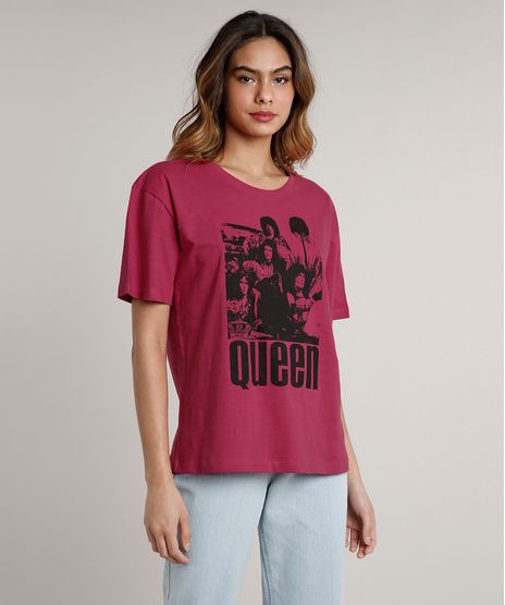 T-Shirt-Feminina-Mindset-Queen-Manga-Curta-Decote-Redondo-Rosa-9618498-Rosa_1