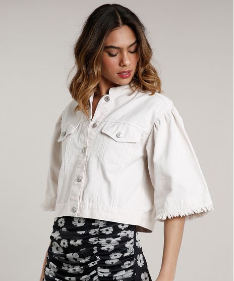Jaqueta-de-Sarja-Feminina-Mindset-Cropped-Manga-Curta--Bege-Claro-9773880-Bege_Claro_1