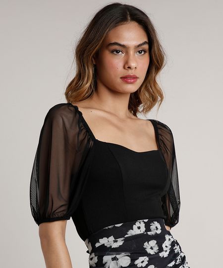 Blusa-Feminina-Mindset-com-Tule-Manga-Bufante-Decote-Princesa-Preta-9765203-Preto_1 Blusa-Feminina-Mindset-com-Tule-Manga-Bufante-Decote-Princesa-Preta-9765203-Preto_1