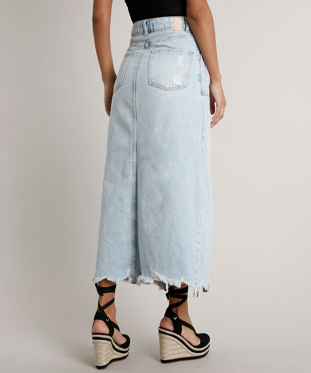 saia jeans longa cea