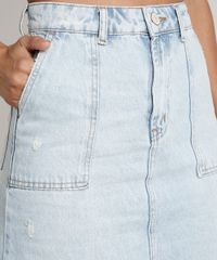 Saia-Jeans-Feminina-Longa-Destroyed-com-Fenda-e-Bolsos-Azul-Claro-9666381-Azul_Claro_5