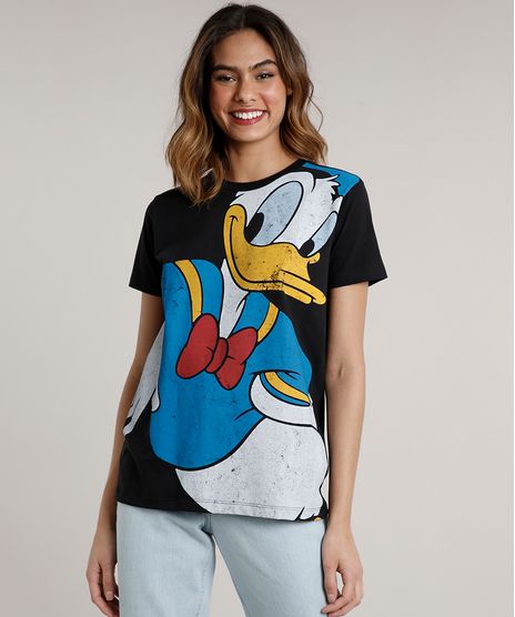 T-Shirt-Feminina-Mindset-Pato-Donald-Manga-Curta-Decote-Redondo-Preta-9723066-Preto_1