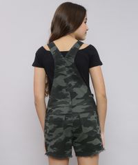 Jardineira-de-Sarja-Infantil-Estampada-Camuflada-com-Barra-Desfiada-Verde-Militar-9482419-Verde_Militar_2