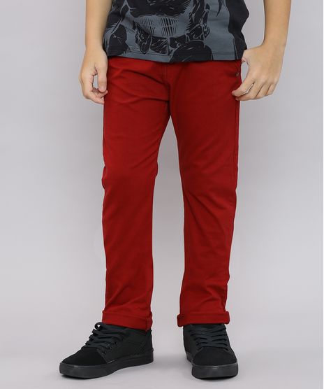 Calca-de-Sarja-Infantil-Color-Slim-com-Bolsos-Vermelha-9528634-Vermelho_1