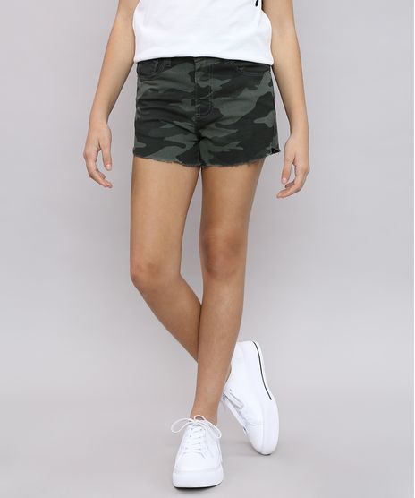 Short-de-Sarja-Infantil-Estampado-Camuflado-com-Barra-Desfiada-Verde-Militar-9482420-Verde_Militar_1