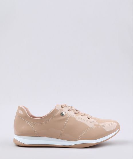 Tenis-Feminino-Via-Uno-em-Verniz-Bege-9675417-Bege_1
