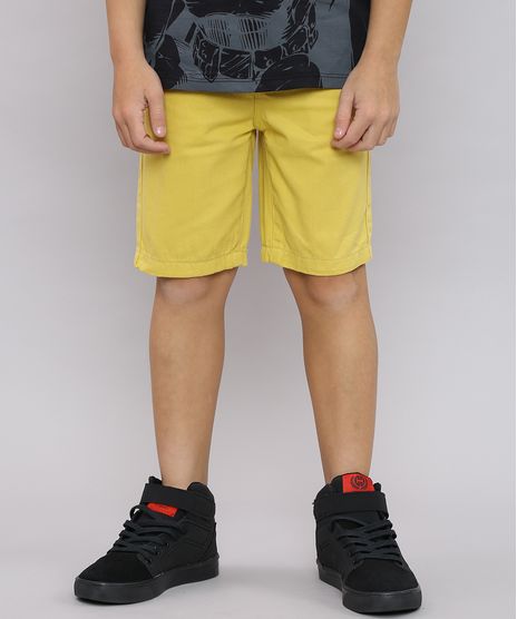 Bermuda-de-Sarja-Infantil-com-Cordao-e-Bolsos-Amarela-9559579-Amarelo_1