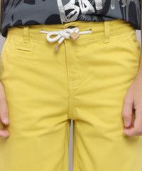 Bermuda-de-Sarja-Infantil-com-Cordao-e-Bolsos-Amarela-9559579-Amarelo_4